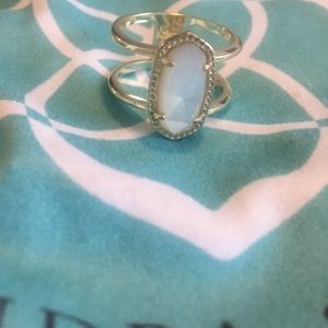 Kendra Scott White Ellie Ring light rubbing back